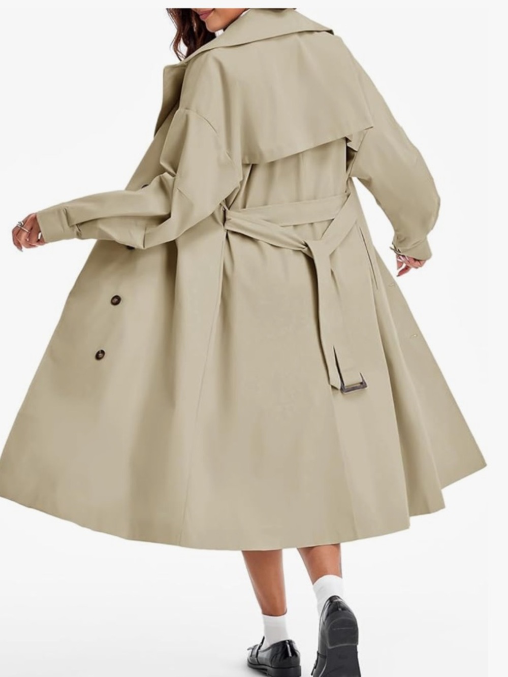 Double breasted long trench coat - Picture 3 of 4